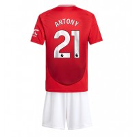 Manchester United Antony #21 Fußballbekleidung Heimtrikot Kinder 2024-25 Kurzarm (+ kurze hosen)